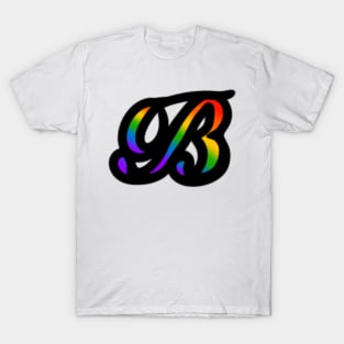 Rainbow Cursive Letter B T-Shirt